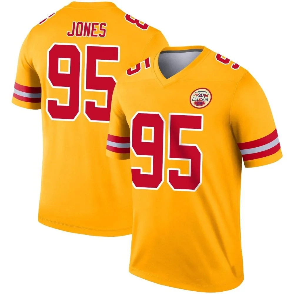 Men's Kansas City Chiefs Chris Jones Nike Inverted Legend Gold Jersey Men's Kansas City Chiefs Chris Jones Nike Inverted Legend Gold Jersey