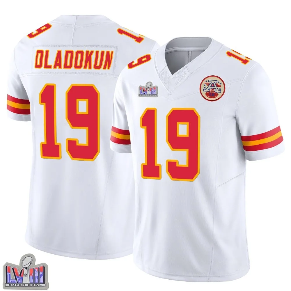 Men's Kansas City Chiefs Chris Oladokun Nike Vapor F.U.S.E. Super Bowl LVIII Patch Limited White Jersey Men's Kansas City Chiefs Chris Oladokun Nike Vapor F.U.S.E. Super Bowl LVIII Patch Limited White Jersey