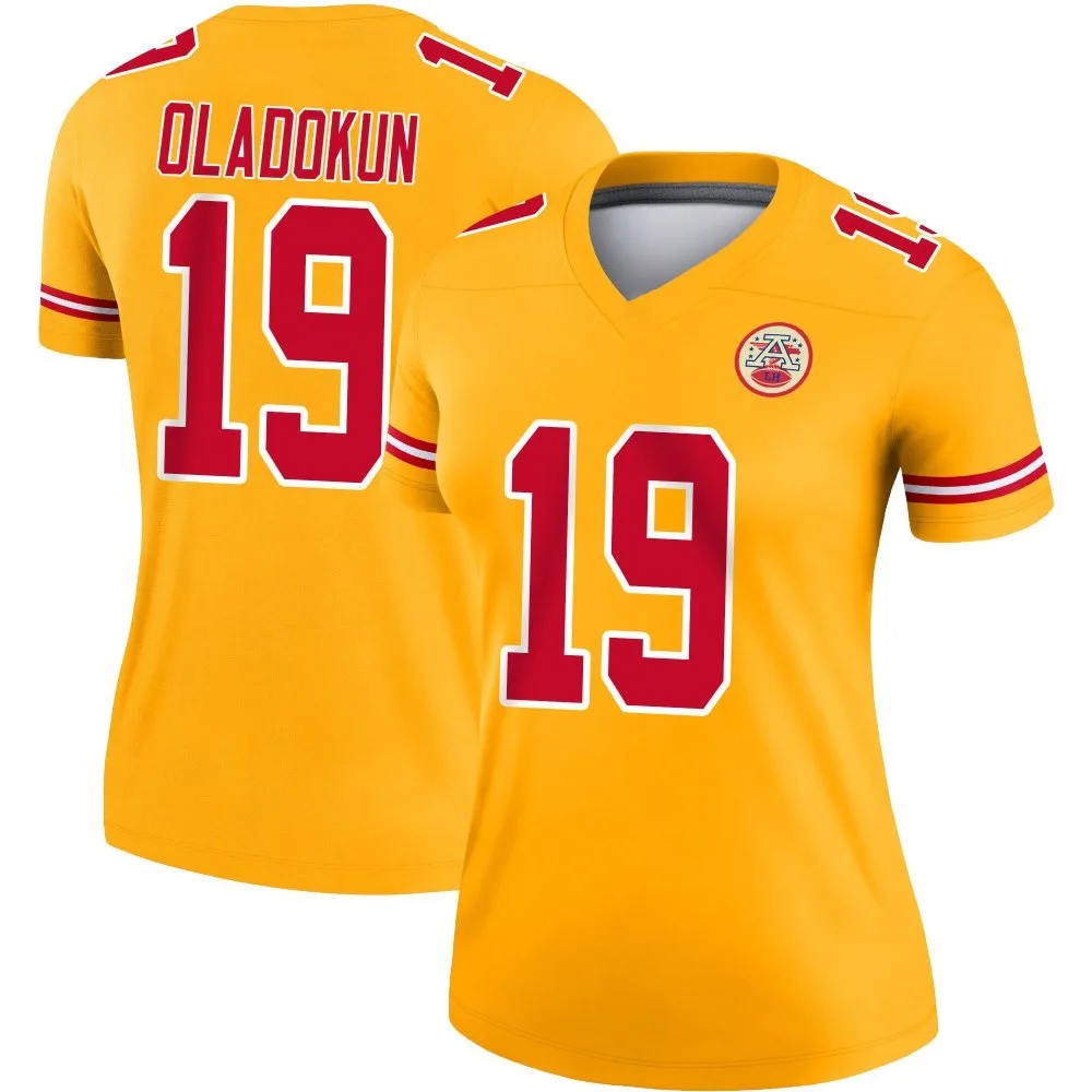 Women's Kansas City Chiefs Chris Oladokun Nike Inverted Legend Gold Jersey Women's Kansas City Chiefs Chris Oladokun Nike Inverted Legend Gold Jersey