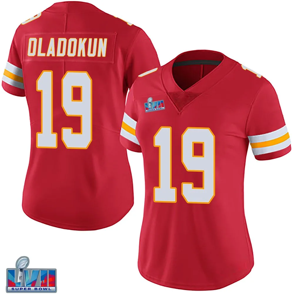 Women's Kansas City Chiefs Chris Oladokun Nike Team Color Vapor Untouchable Super Bowl LVII Patch Limited Red Jersey Women's Kansas City Chiefs Chris Oladokun Nike Team Color Vapor Untouchable Super Bowl LVII Patch Limited Red Jersey