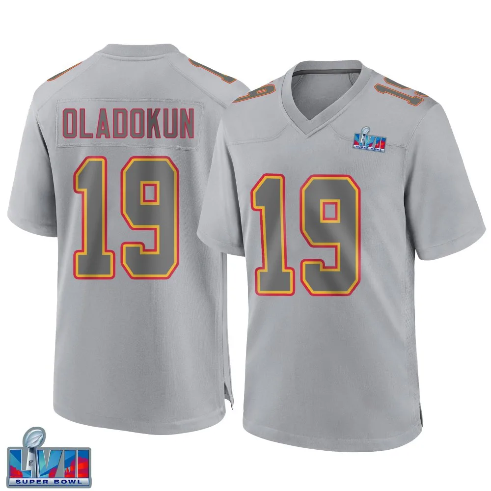 Youth Kansas City Chiefs Chris Oladokun Nike Atmosphere Fashion Super Bowl LVII Patch Game Gray Jersey Youth Kansas City Chiefs Chris Oladokun Nike Atmosphere Fashion Super Bowl LVII Patch Game Gray Jersey
