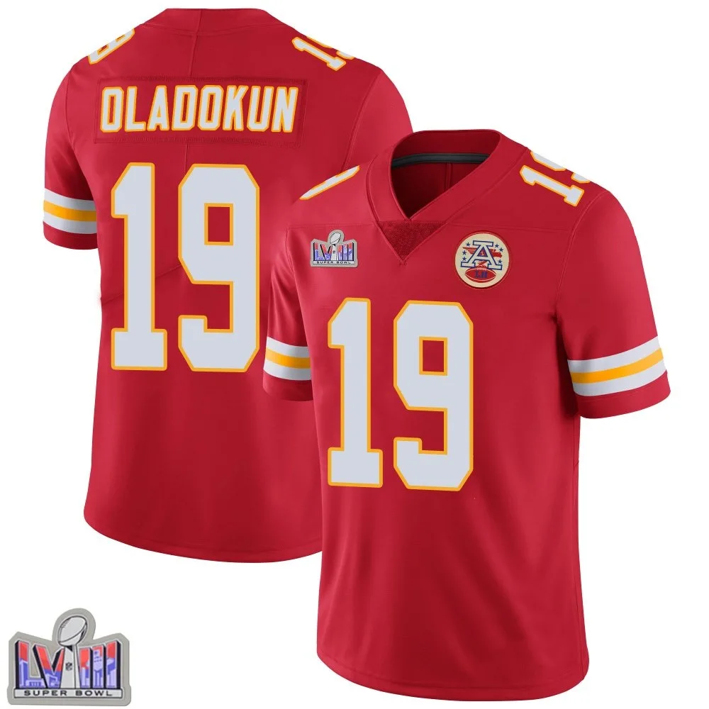 Youth Kansas City Chiefs Chris Oladokun Nike Team Color Vapor Untouchable Super Bowl LVIII Patch Limited Red Jersey Youth Kansas City Chiefs Chris Oladokun Nike Team Color Vapor Untouchable Super Bowl LVIII Patch Limited Red Jersey