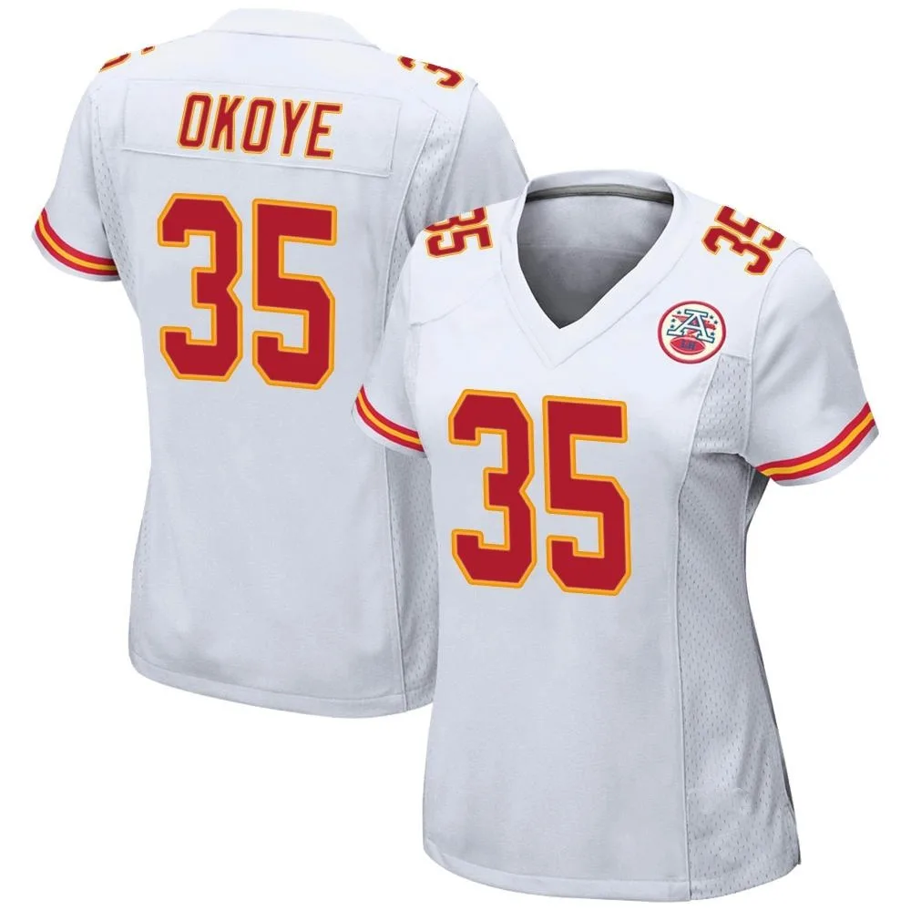 Women's Kansas City Chiefs Christian Okoye Nike Game White Jersey Women's Kansas City Chiefs Christian Okoye Nike Game White Jersey