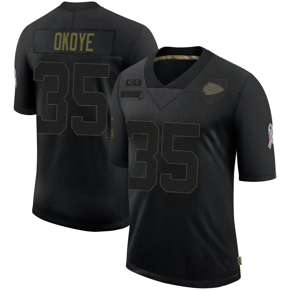 Youth Kansas City Chiefs Christian Okoye Nike 2020 Salute To Service Limited Black Jersey Youth Kansas City Chiefs Christian Okoye Nike 2020 Salute To Service Limited Black Jersey