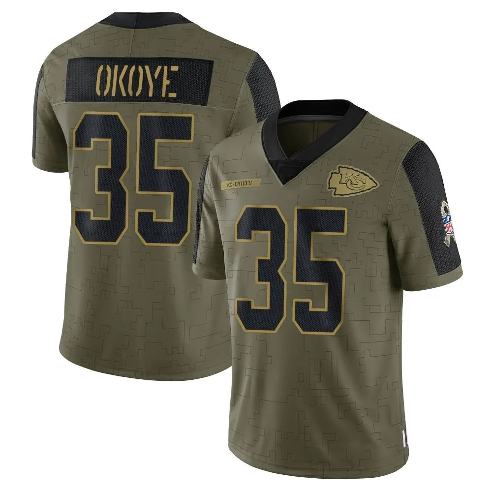 Youth Kansas City Chiefs Christian Okoye Nike 2021 Salute To Service Limited Olive Jersey Youth Kansas City Chiefs Christian Okoye Nike 2021 Salute To Service Limited Olive Jersey