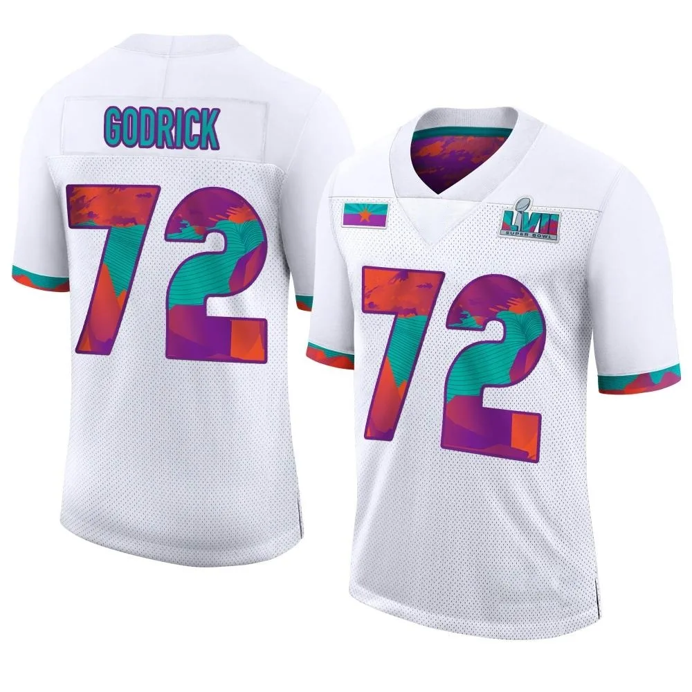 Men's Kansas City Chiefs Chukwuebuka Godrick Nike Super Bowl LVII Limited White Jersey Men's Kansas City Chiefs Chukwuebuka Godrick Nike Super Bowl LVII Limited White Jersey
