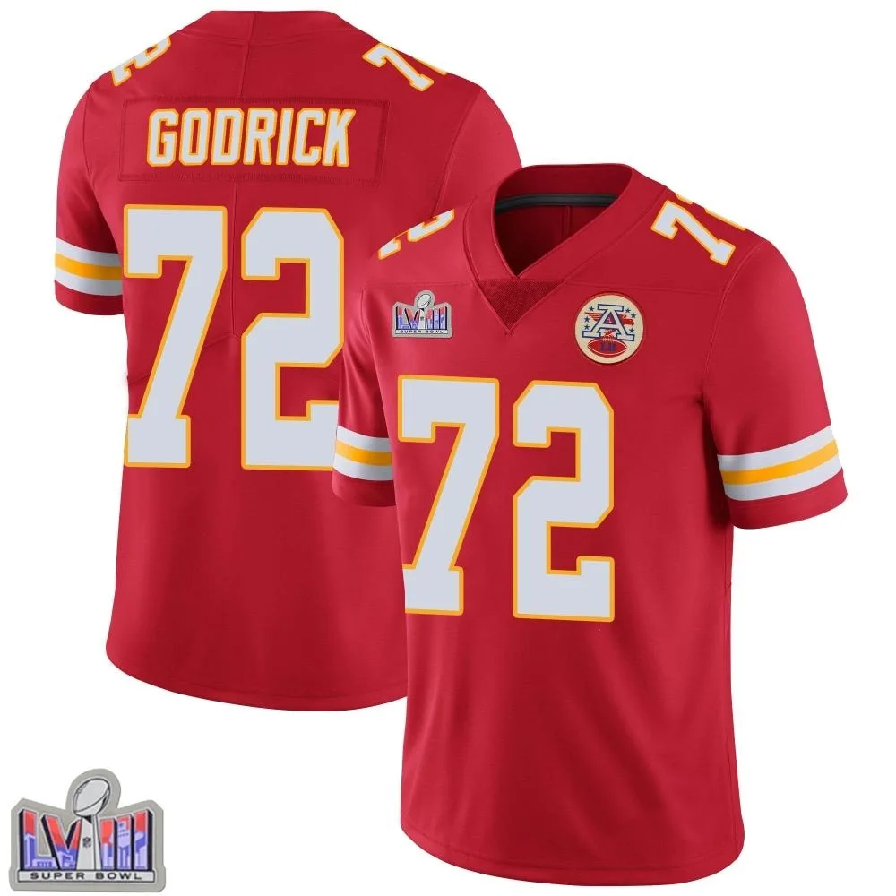 Youth Kansas City Chiefs Chukwuebuka Godrick Nike Team Color Vapor Untouchable Super Bowl LVIII Patch Limited Red Jersey Youth Kansas City Chiefs Chukwuebuka Godrick Nike Team Color Vapor Untouchable Super Bowl LVIII Patch Limited Red Jersey
