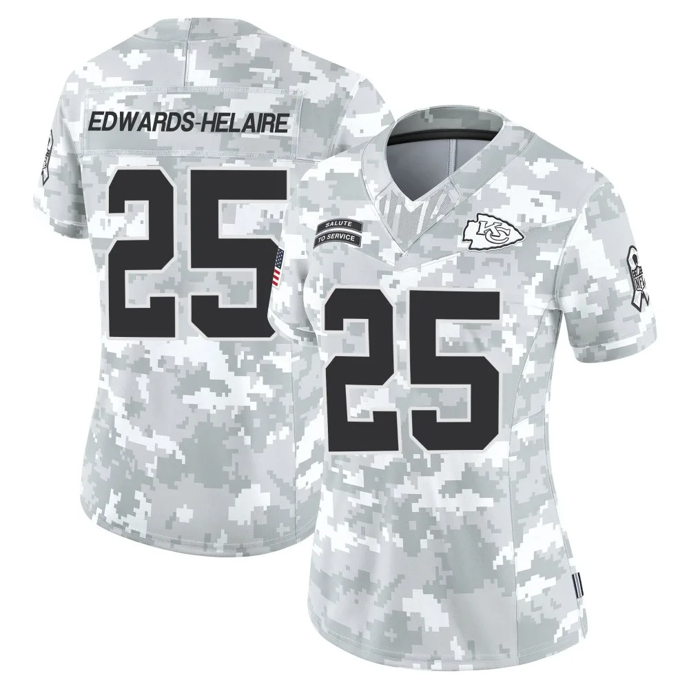 Women's Kansas City Chiefs Clyde Edwards-Helaire Nike 2024 Salute to Service Limited Arctic Camo Jersey Women's Kansas City Chiefs Clyde Edwards-Helaire Nike 2024 Salute to Service Limited Arctic Camo Jersey