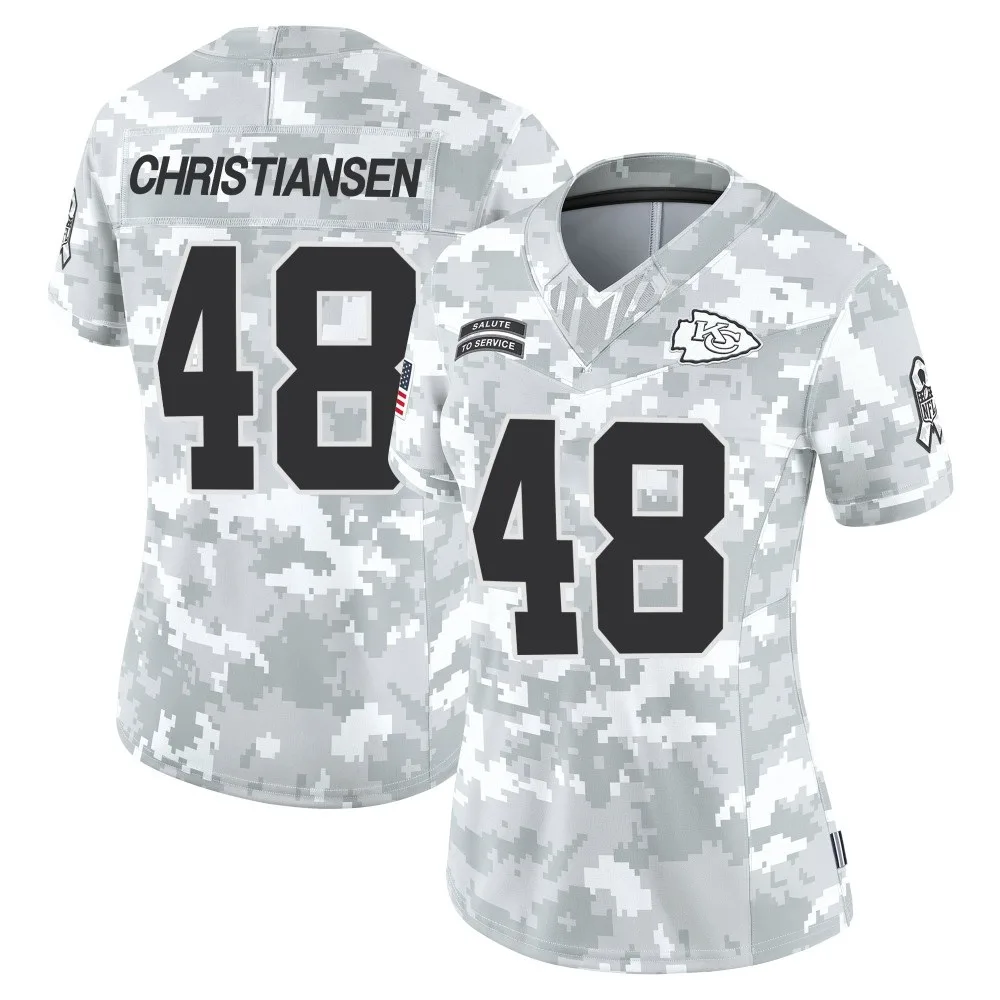 Women's Kansas City Chiefs Cole Christiansen Nike 2024 Salute to Service Limited Arctic Camo Jersey Women's Kansas City Chiefs Cole Christiansen Nike 2024 Salute to Service Limited Arctic Camo Jersey