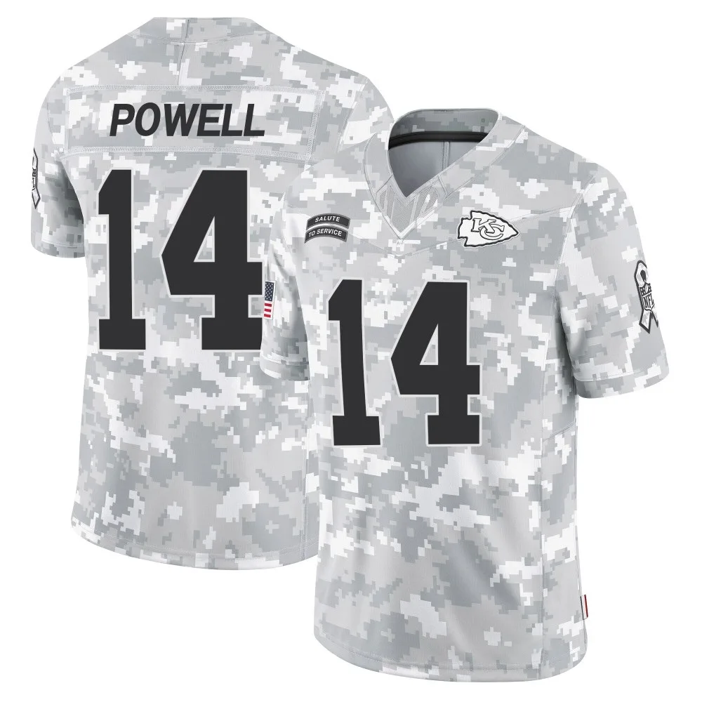 Men's Kansas City Chiefs Cornell Powell Nike 2024 Salute to Service Limited Arctic Camo Jersey Men's Kansas City Chiefs Cornell Powell Nike 2024 Salute to Service Limited Arctic Camo Jersey