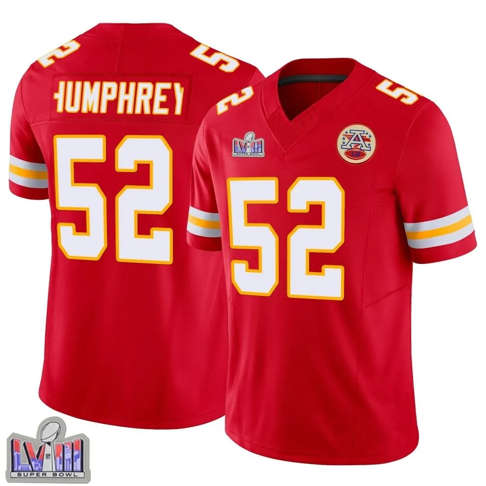 Men's Kansas City Chiefs Creed Humphrey Nike Vapor F.U.S.E. Super Bowl LVIII Patch Limited Red Jersey Men's Kansas City Chiefs Creed Humphrey Nike Vapor F.U.S.E. Super Bowl LVIII Patch Limited Red Jersey