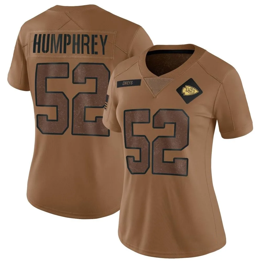 Women's Kansas City Chiefs Creed Humphrey Nike 2023 Salute To Service Limited Brown Jersey Women's Kansas City Chiefs Creed Humphrey Nike 2023 Salute To Service Limited Brown Jersey