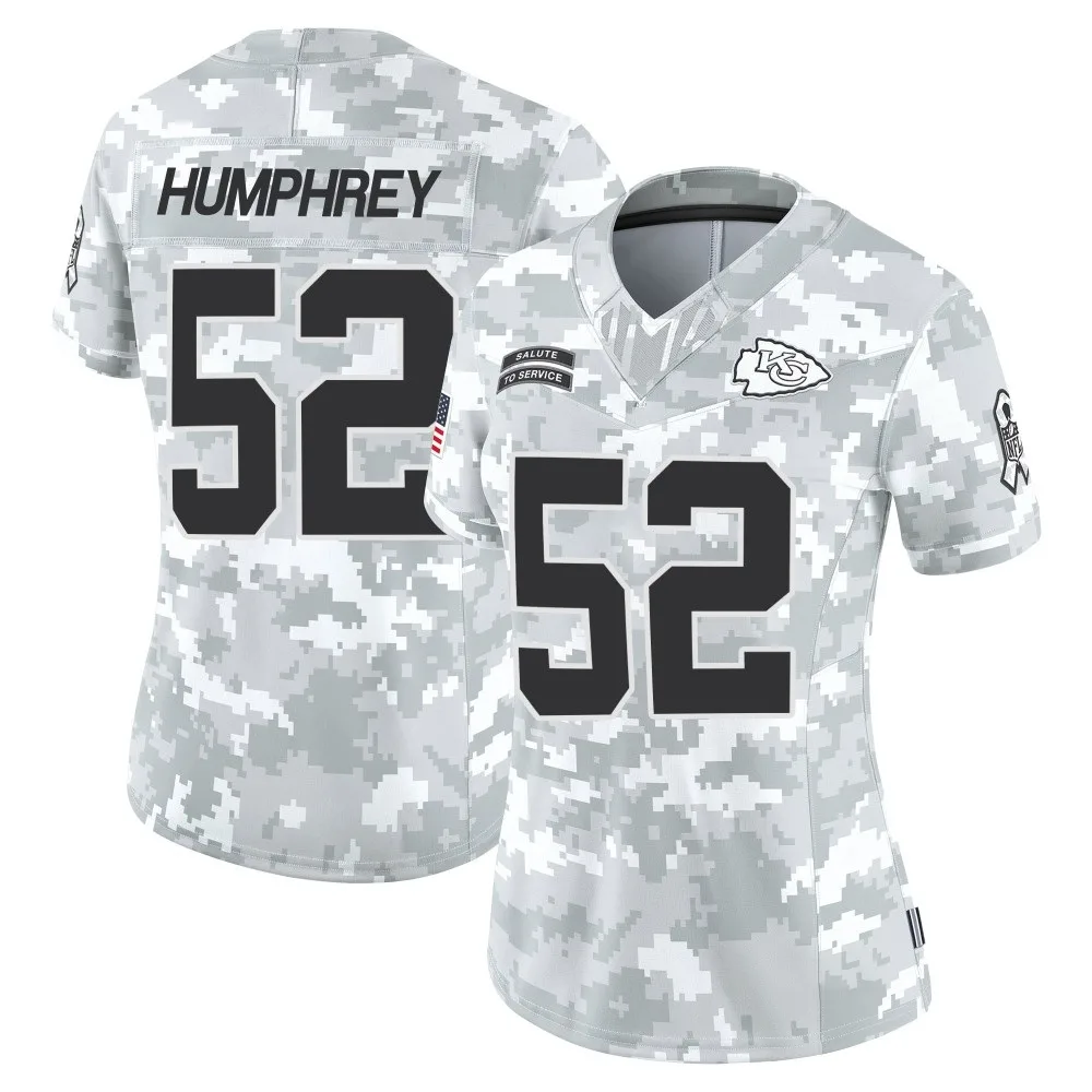 Women's Kansas City Chiefs Creed Humphrey Nike 2024 Salute to Service Limited Arctic Camo Jersey Women's Kansas City Chiefs Creed Humphrey Nike 2024 Salute to Service Limited Arctic Camo Jersey