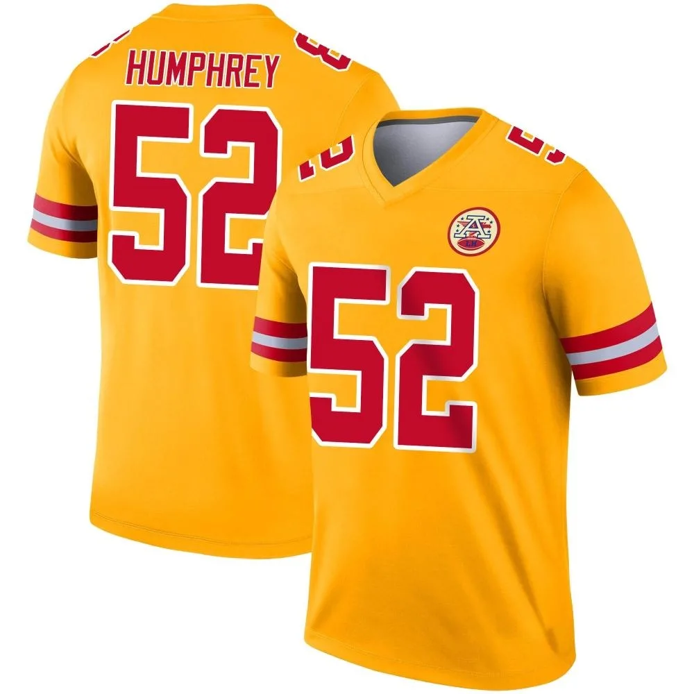 Youth Kansas City Chiefs Creed Humphrey Nike Inverted Legend Gold Jersey Youth Kansas City Chiefs Creed Humphrey Nike Inverted Legend Gold Jersey