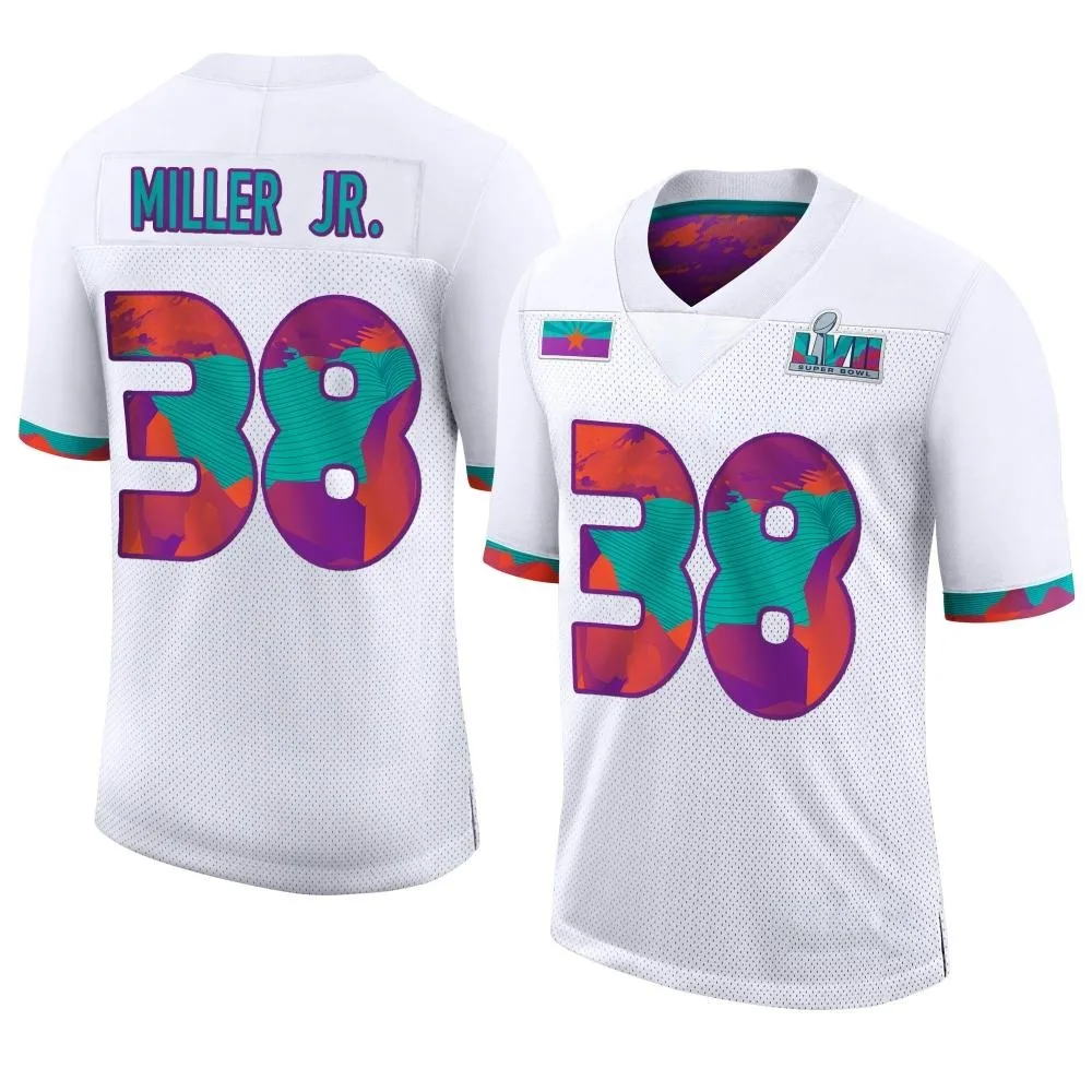 Men's Kansas City Chiefs D.j. Miller Jr. Nike Super Bowl LVII Limited White Jersey Men's Kansas City Chiefs D.j. Miller Jr. Nike Super Bowl LVII Limited White Jersey