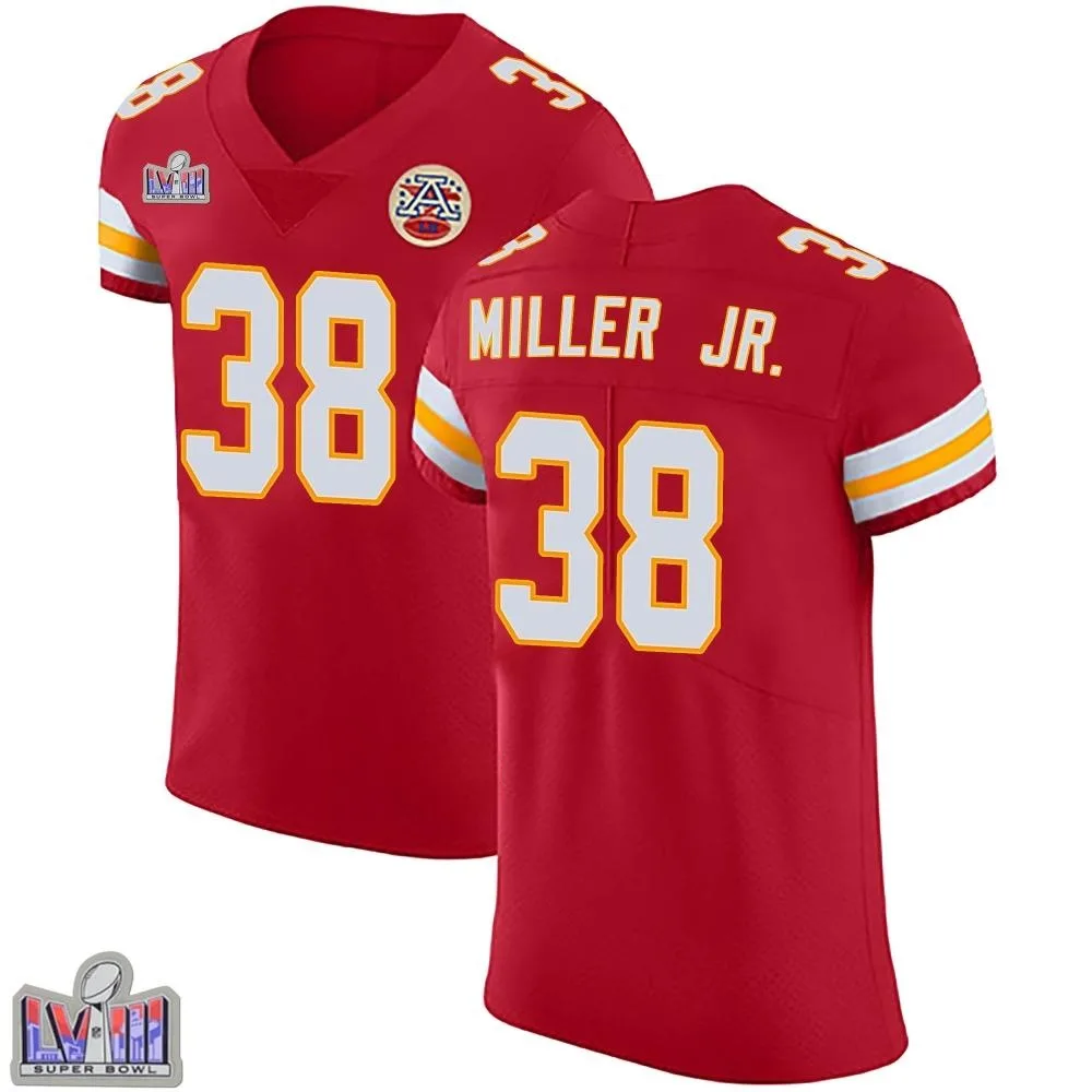 Men's Kansas City Chiefs D.j. Miller Jr. Nike Team Color Vapor Untouchable Super Bowl LVIII Patch Elite Red Jersey Men's Kansas City Chiefs D.j. Miller Jr. Nike Team Color Vapor Untouchable Super Bowl LVIII Patch Elite Red Jersey