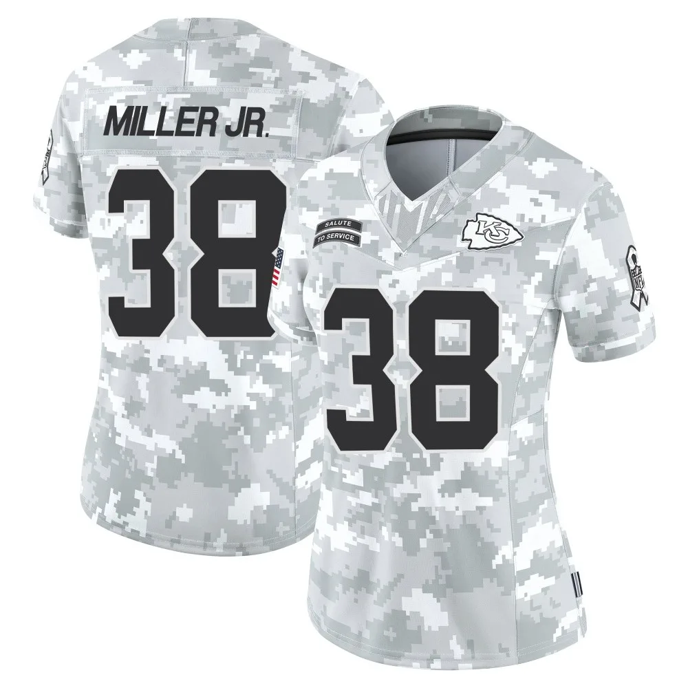 Women's Kansas City Chiefs D.j. Miller Jr. Nike 2024 Salute to Service Limited Arctic Camo Jersey Women's Kansas City Chiefs D.j. Miller Jr. Nike 2024 Salute to Service Limited Arctic Camo Jersey