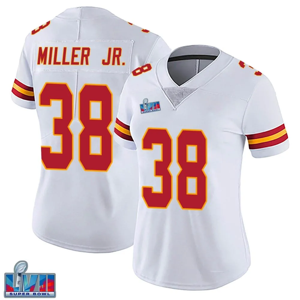 Women's Kansas City Chiefs D.j. Miller Jr. Nike Vapor Untouchable Super Bowl LVII Patch Limited White Jersey Women's Kansas City Chiefs D.j. Miller Jr. Nike Vapor Untouchable Super Bowl LVII Patch Limited White Jersey