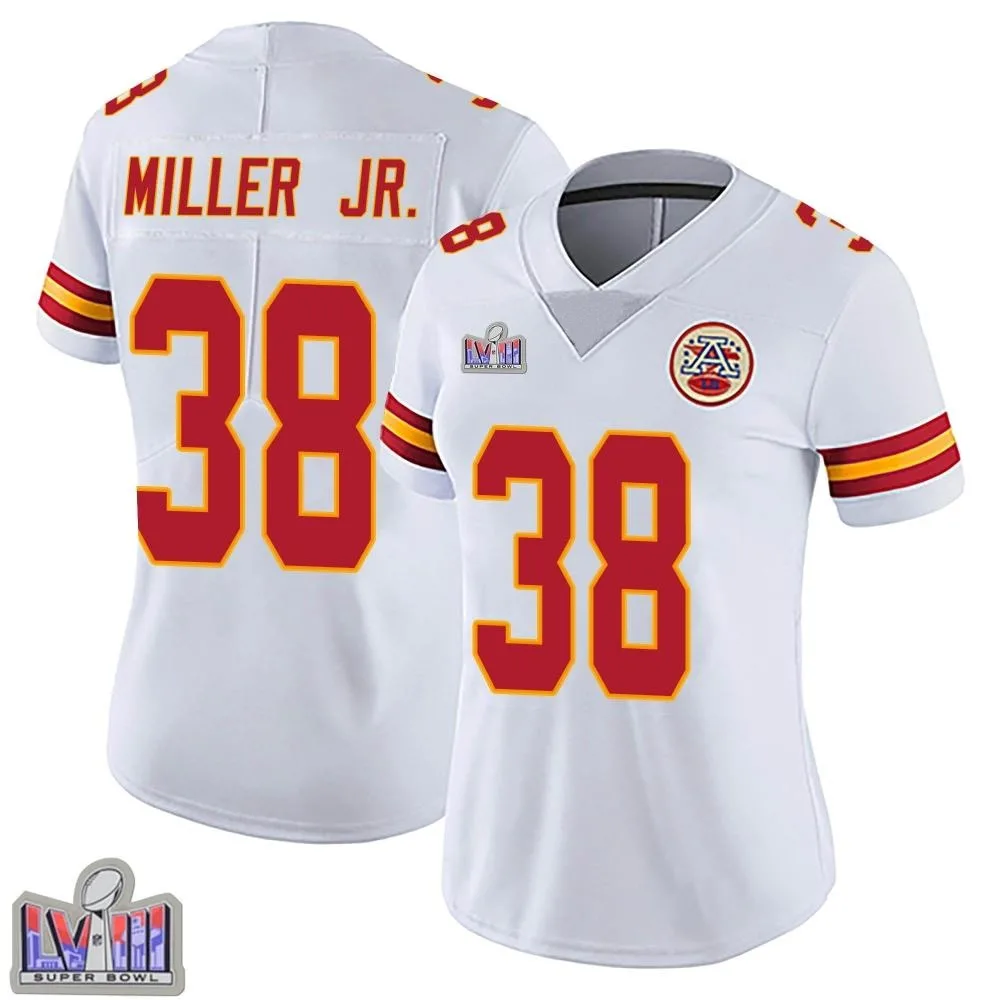 Women's Kansas City Chiefs D.j. Miller Jr. Nike Vapor Untouchable Super Bowl LVIII Patch Limited White Jersey Women's Kansas City Chiefs D.j. Miller Jr. Nike Vapor Untouchable Super Bowl LVIII Patch Limited White Jersey