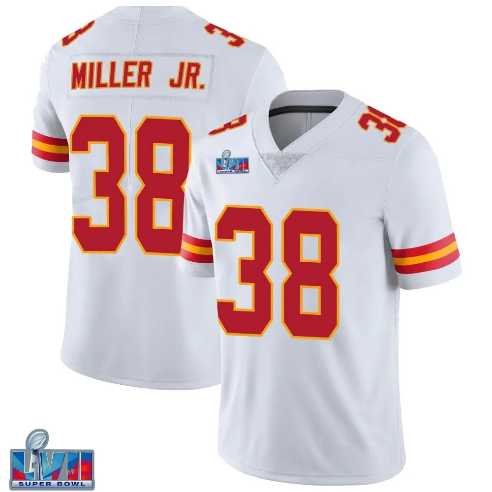 Youth Kansas City Chiefs D.j. Miller Jr. Nike Vapor Untouchable Super Bowl LVII Patch Limited White Jersey Youth Kansas City Chiefs D.j. Miller Jr. Nike Vapor Untouchable Super Bowl LVII Patch Limited White Jersey