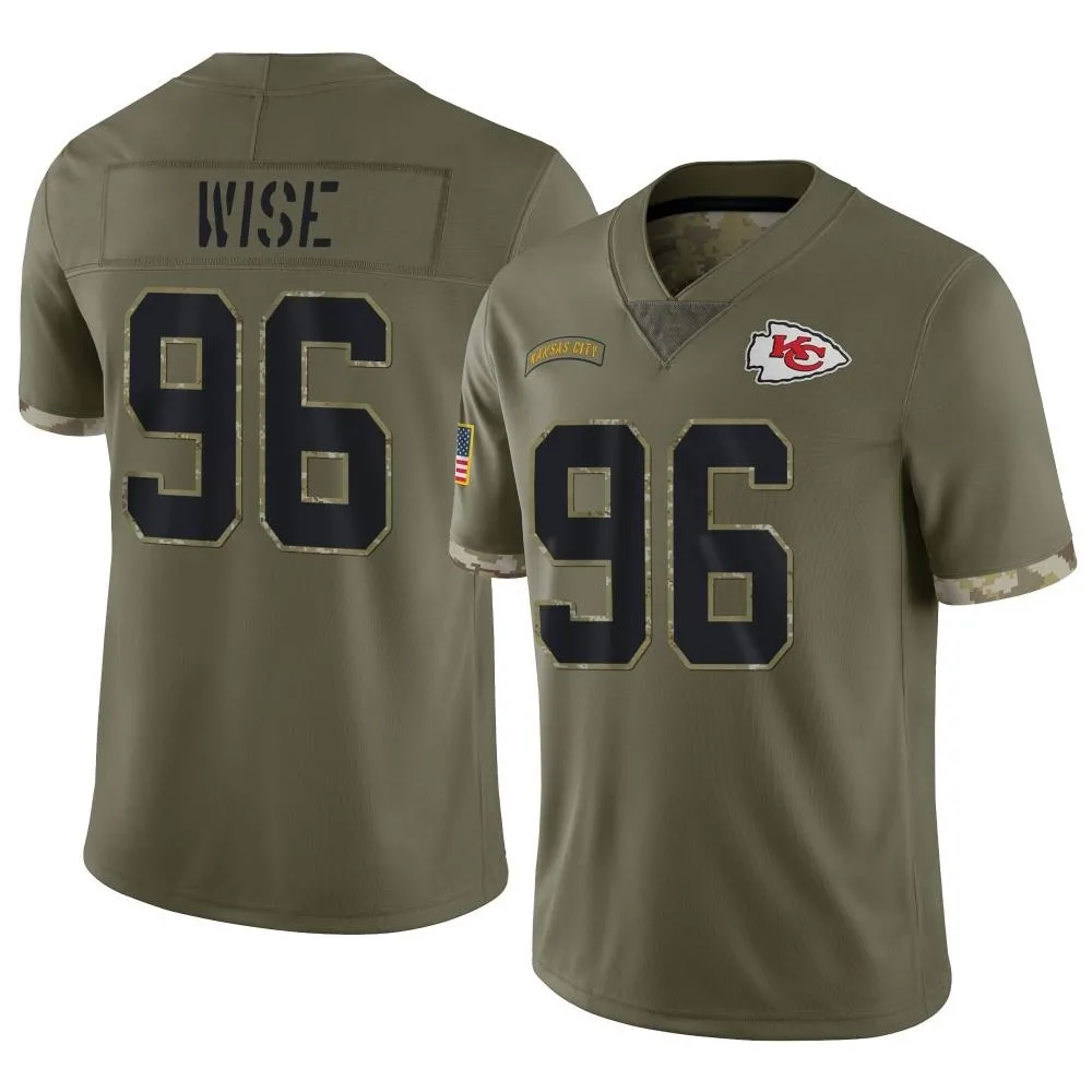 Men's Kansas City Chiefs Daniel Wise Nike 2022 Salute To Service Limited Olive Jersey Men's Kansas City Chiefs Daniel Wise Nike 2022 Salute To Service Limited Olive Jersey