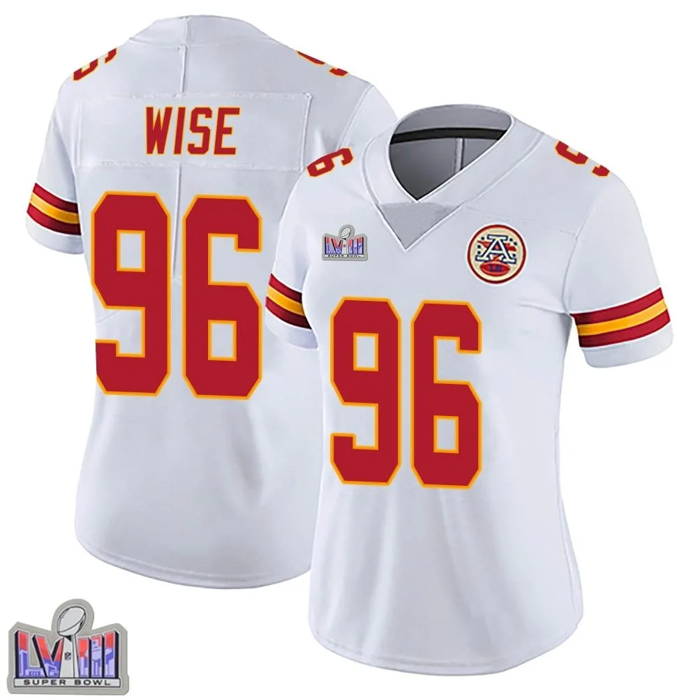 Women's Kansas City Chiefs Daniel Wise Nike Vapor Untouchable Super Bowl LVIII Patch Limited White Jersey Women's Kansas City Chiefs Daniel Wise Nike Vapor Untouchable Super Bowl LVIII Patch Limited White Jersey