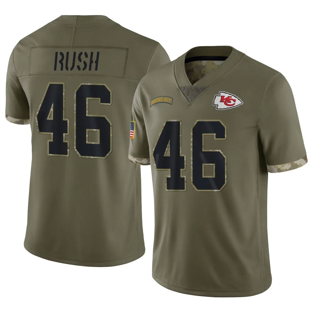 Men's Kansas City Chiefs Darius Rush Nike 2022 Salute To Service Limited Olive Jersey Men's Kansas City Chiefs Darius Rush Nike 2022 Salute To Service Limited Olive Jersey