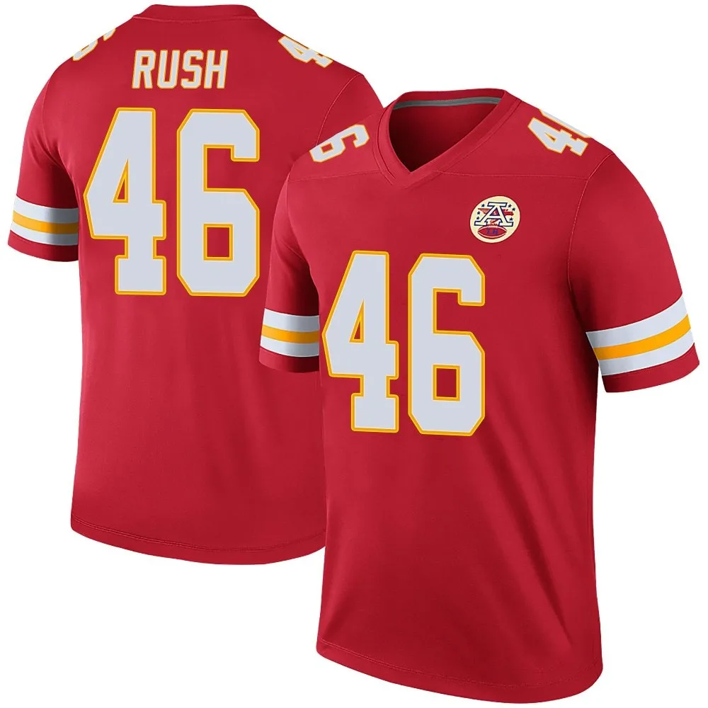 Men's Kansas City Chiefs Darius Rush Nike Color Rush Legend Red Jersey Men's Kansas City Chiefs Darius Rush Nike Color Rush Legend Red Jersey