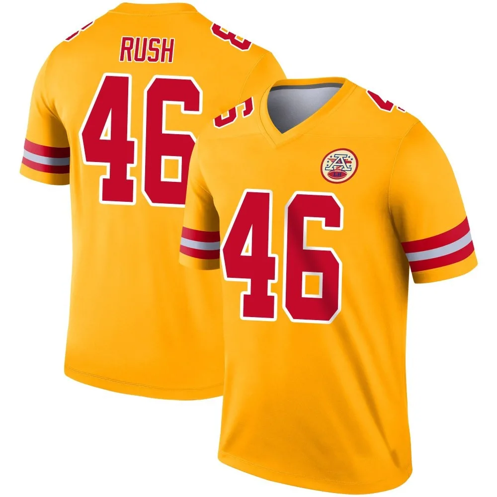 Men's Kansas City Chiefs Darius Rush Nike Inverted Legend Gold Jersey Men's Kansas City Chiefs Darius Rush Nike Inverted Legend Gold Jersey