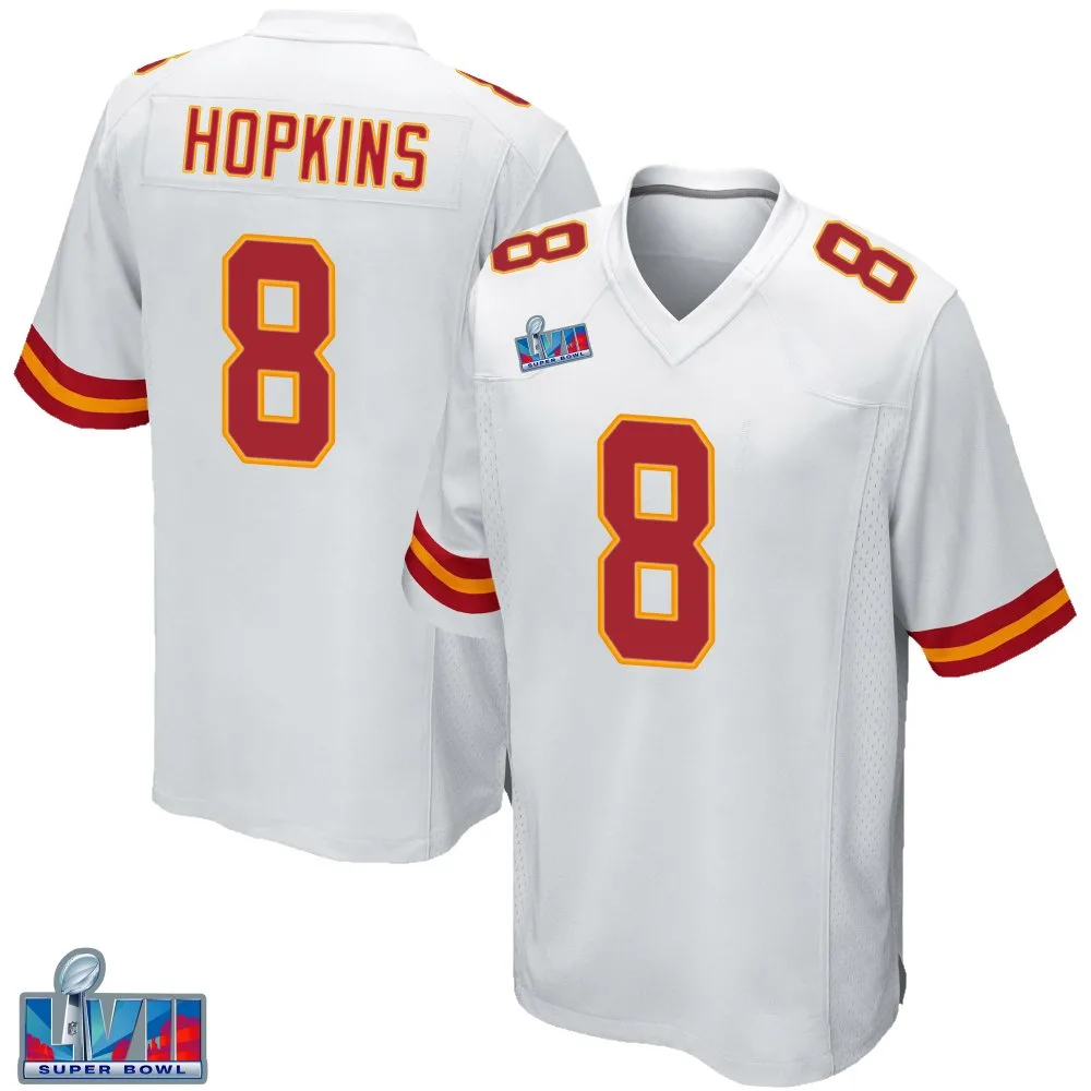 Men's Kansas City Chiefs Deandre Hopkins Nike Super Bowl LVII Patch Game White Jersey Men's Kansas City Chiefs Deandre Hopkins Nike Super Bowl LVII Patch Game White Jersey