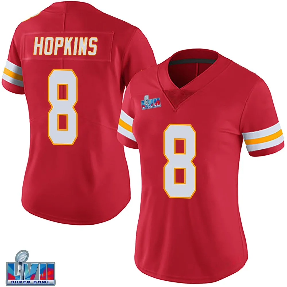 Women's Kansas City Chiefs Deandre Hopkins Nike Team Color Vapor Untouchable Super Bowl LVII Patch Limited Red Jersey Women's Kansas City Chiefs Deandre Hopkins Nike Team Color Vapor Untouchable Super Bowl LVII Patch Limited Red Jersey
