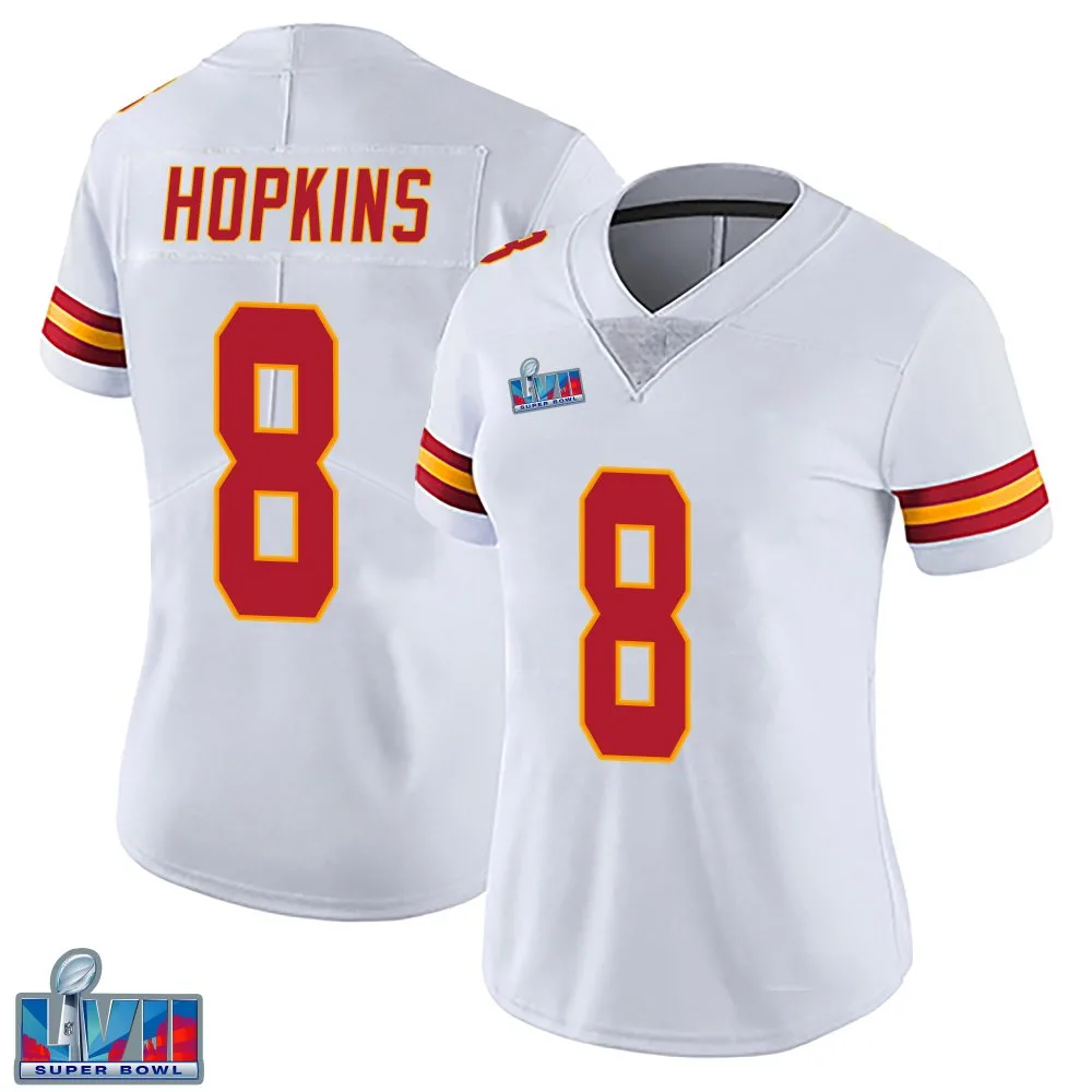 Women's Kansas City Chiefs Deandre Hopkins Nike Vapor Untouchable Super Bowl LVII Patch Limited White Jersey Women's Kansas City Chiefs Deandre Hopkins Nike Vapor Untouchable Super Bowl LVII Patch Limited White Jersey
