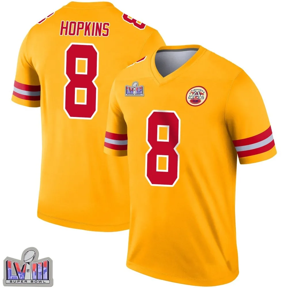 Youth Kansas City Chiefs Deandre Hopkins Nike Inverted Super Bowl LVIII Patch Legend Gold Jersey Youth Kansas City Chiefs Deandre Hopkins Nike Inverted Super Bowl LVIII Patch Legend Gold Jersey