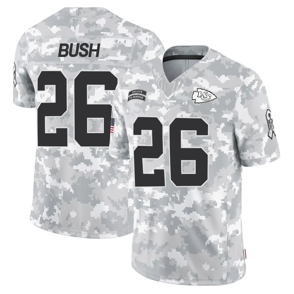 Men's Kansas City Chiefs Deon Bush Nike 2024 Salute to Service Limited Arctic Camo Jersey Men's Kansas City Chiefs Deon Bush Nike 2024 Salute to Service Limited Arctic Camo Jersey