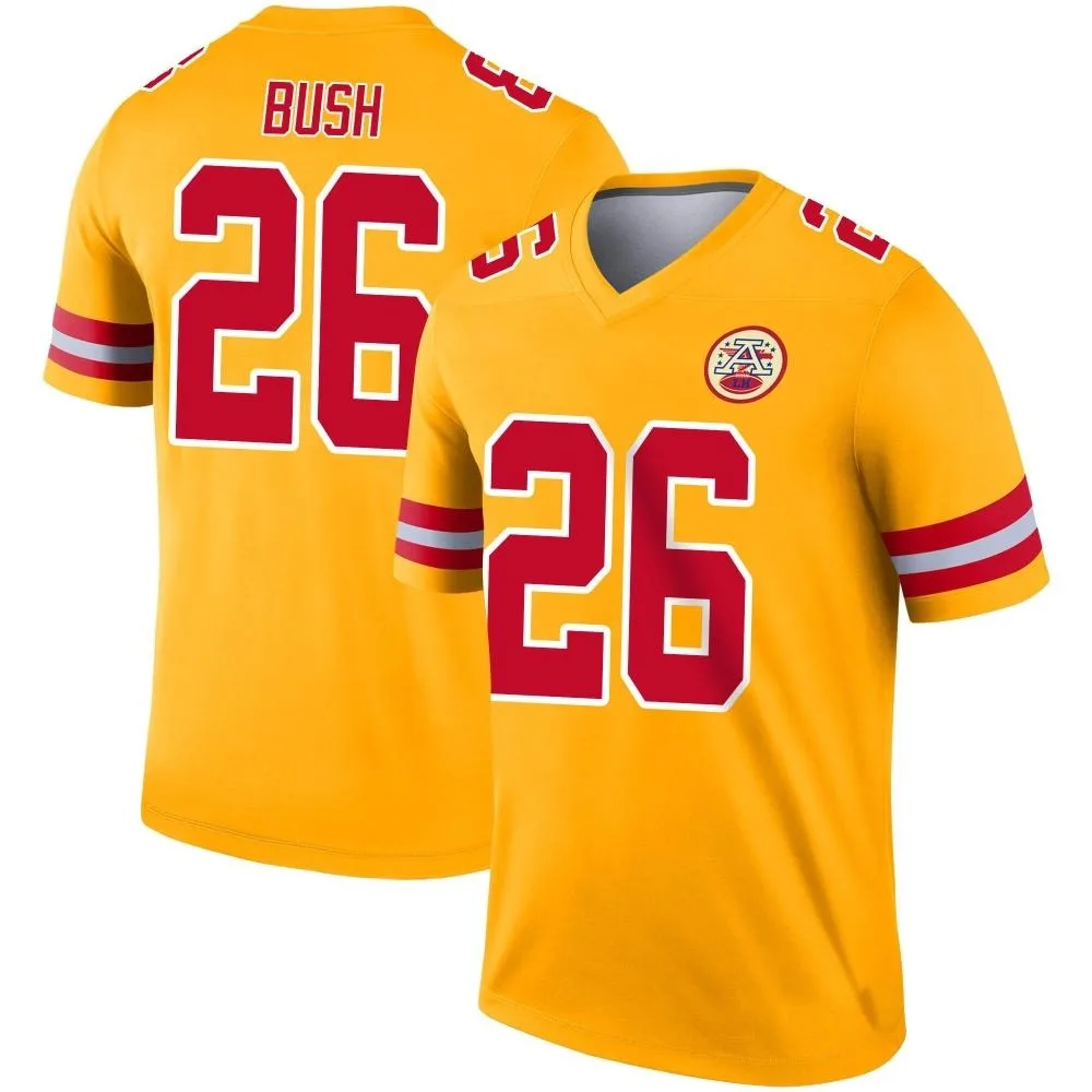 Men's Kansas City Chiefs Deon Bush Nike Inverted Legend Gold Jersey Men's Kansas City Chiefs Deon Bush Nike Inverted Legend Gold Jersey