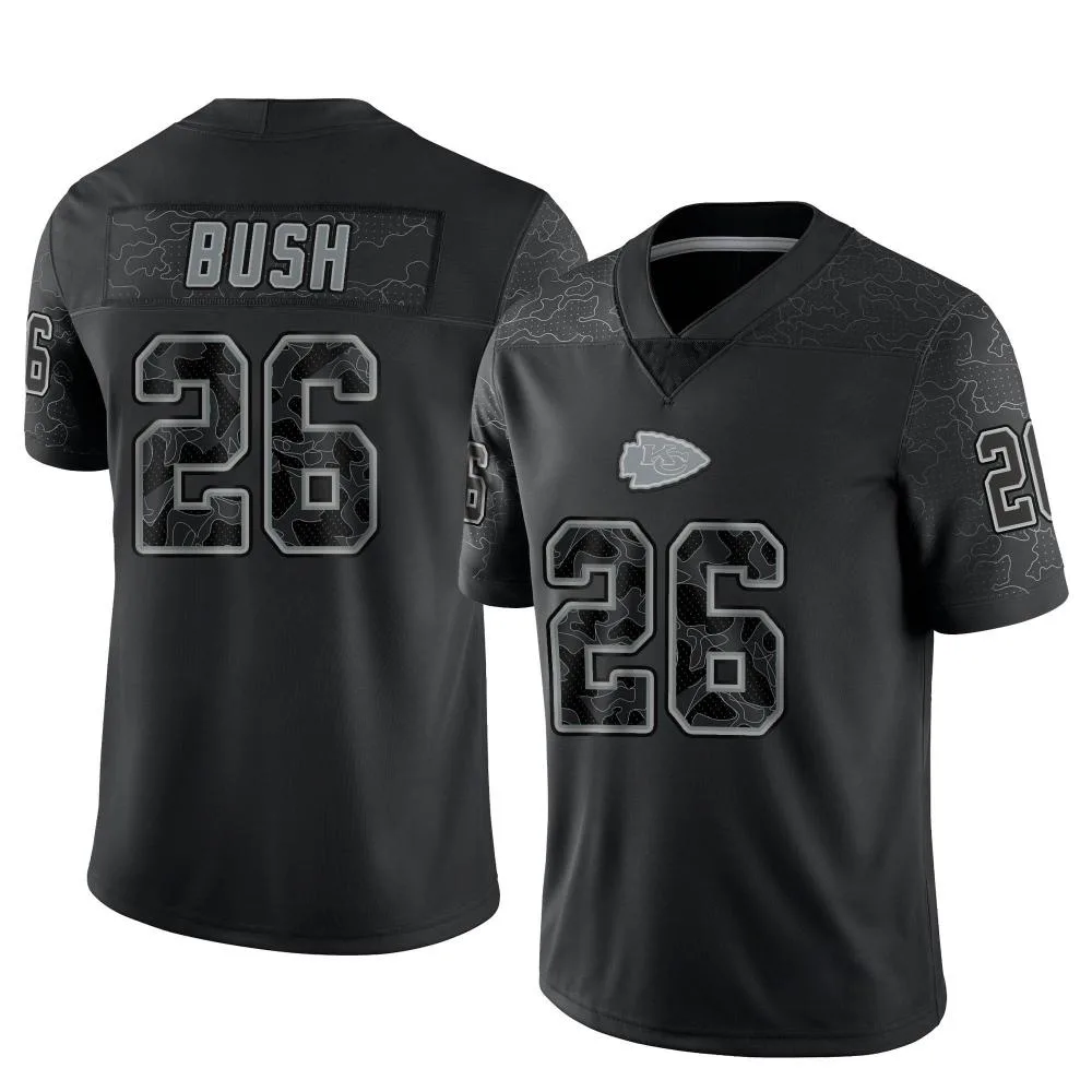 Men's Kansas City Chiefs Deon Bush Nike Reflective Limited Black Jersey Men's Kansas City Chiefs Deon Bush Nike Reflective Limited Black Jersey