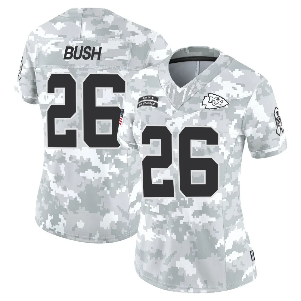 Women's Kansas City Chiefs Deon Bush Nike 2024 Salute to Service Limited Arctic Camo Jersey Women's Kansas City Chiefs Deon Bush Nike 2024 Salute to Service Limited Arctic Camo Jersey