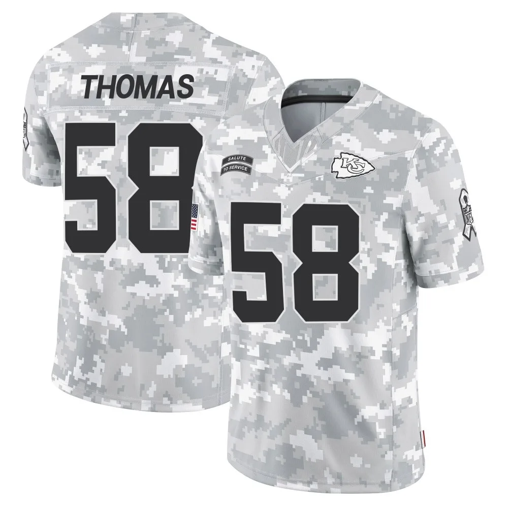 Men's Kansas City Chiefs Derrick Thomas Nike 2024 Salute to Service Limited Arctic Camo Jersey Men's Kansas City Chiefs Derrick Thomas Nike 2024 Salute to Service Limited Arctic Camo Jersey