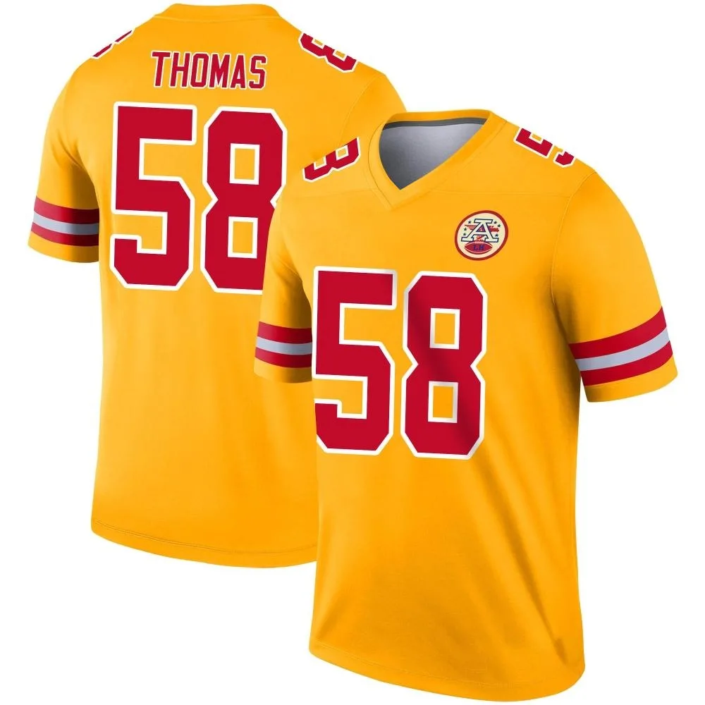 Men's Kansas City Chiefs Derrick Thomas Nike Inverted Legend Gold Jersey Men's Kansas City Chiefs Derrick Thomas Nike Inverted Legend Gold Jersey