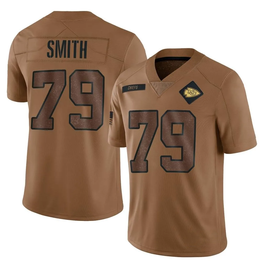 Men's Kansas City Chiefs Donovan Smith Nike 2023 Salute To Service Limited Brown Jersey Men's Kansas City Chiefs Donovan Smith Nike 2023 Salute To Service Limited Brown Jersey