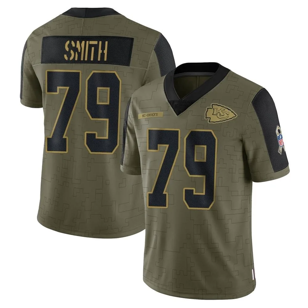 Youth Kansas City Chiefs Donovan Smith Nike 2021 Salute To Service Limited Olive Jersey Youth Kansas City Chiefs Donovan Smith Nike 2021 Salute To Service Limited Olive Jersey