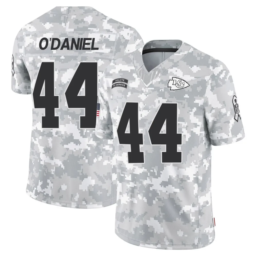 Men's Kansas City Chiefs Dorian O'daniel Nike 2024 Salute to Service Limited Arctic Camo Jersey Men's Kansas City Chiefs Dorian O'daniel Nike 2024 Salute to Service Limited Arctic Camo Jersey