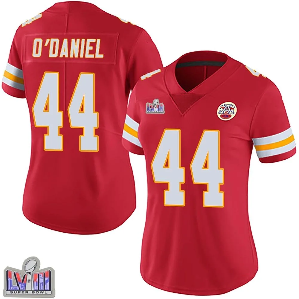 Women's Kansas City Chiefs Dorian O'daniel Nike Team Color Vapor Untouchable Super Bowl LVIII Patch Limited Red Jersey