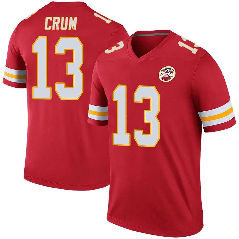 Men's Kansas City Chiefs Dustin Crum Nike Color Rush Legend Red Jersey Men's Kansas City Chiefs Dustin Crum Nike Color Rush Legend Red Jersey