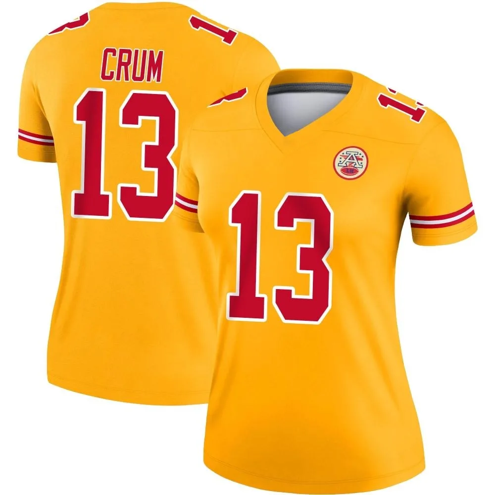 Women's Kansas City Chiefs Dustin Crum Nike Inverted Legend Gold Jersey Women's Kansas City Chiefs Dustin Crum Nike Inverted Legend Gold Jersey