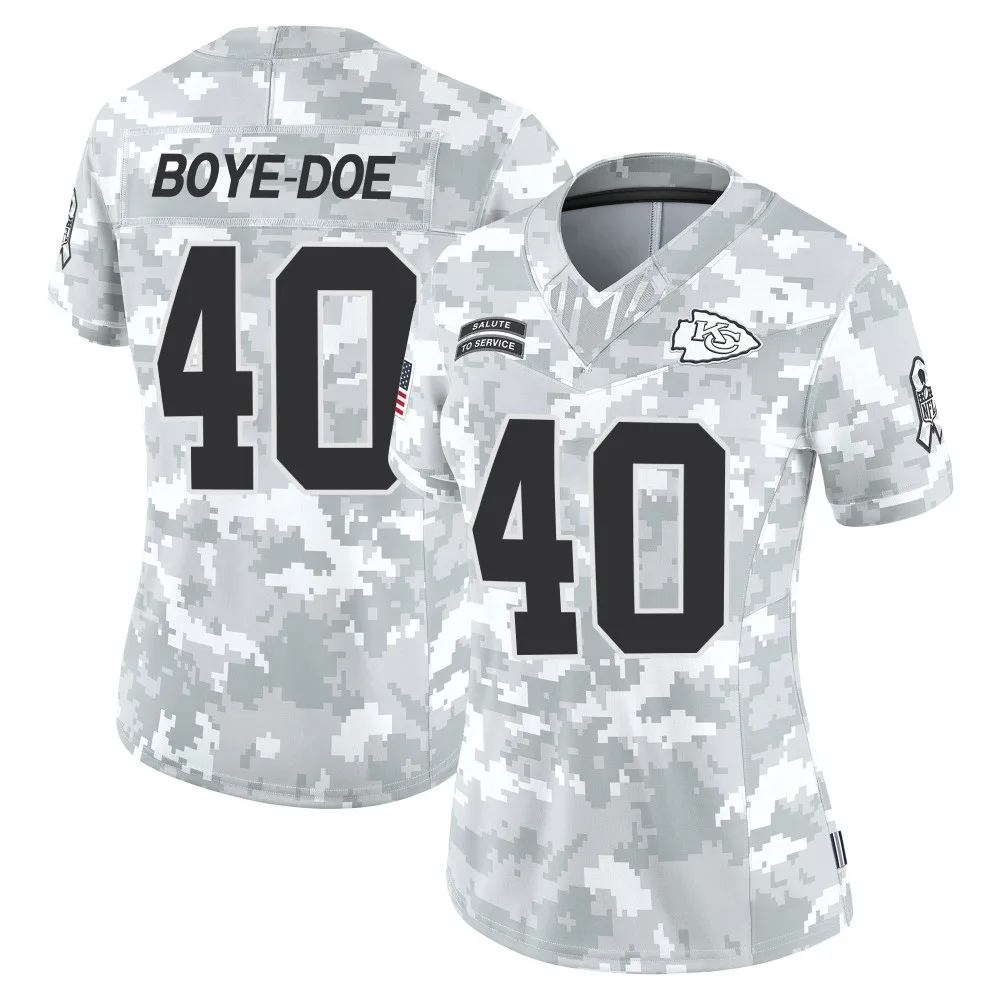 Women's Kansas City Chiefs Ekow Boye-Doe Nike 2024 Salute to Service Limited Arctic Camo Jersey Women's Kansas City Chiefs Ekow Boye-Doe Nike 2024 Salute to Service Limited Arctic Camo Jersey