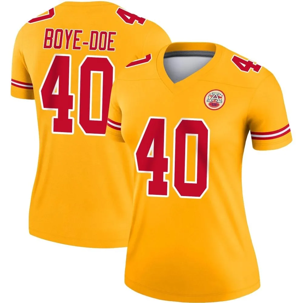 Women's Kansas City Chiefs Ekow Boye-Doe Nike Inverted Legend Gold Jersey Women's Kansas City Chiefs Ekow Boye-Doe Nike Inverted Legend Gold Jersey