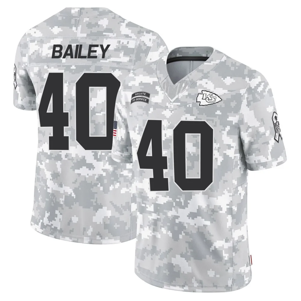 Men's Kansas City Chiefs Emani Bailey Nike 2024 Salute to Service Limited Arctic Camo Jersey Men's Kansas City Chiefs Emani Bailey Nike 2024 Salute to Service Limited Arctic Camo Jersey