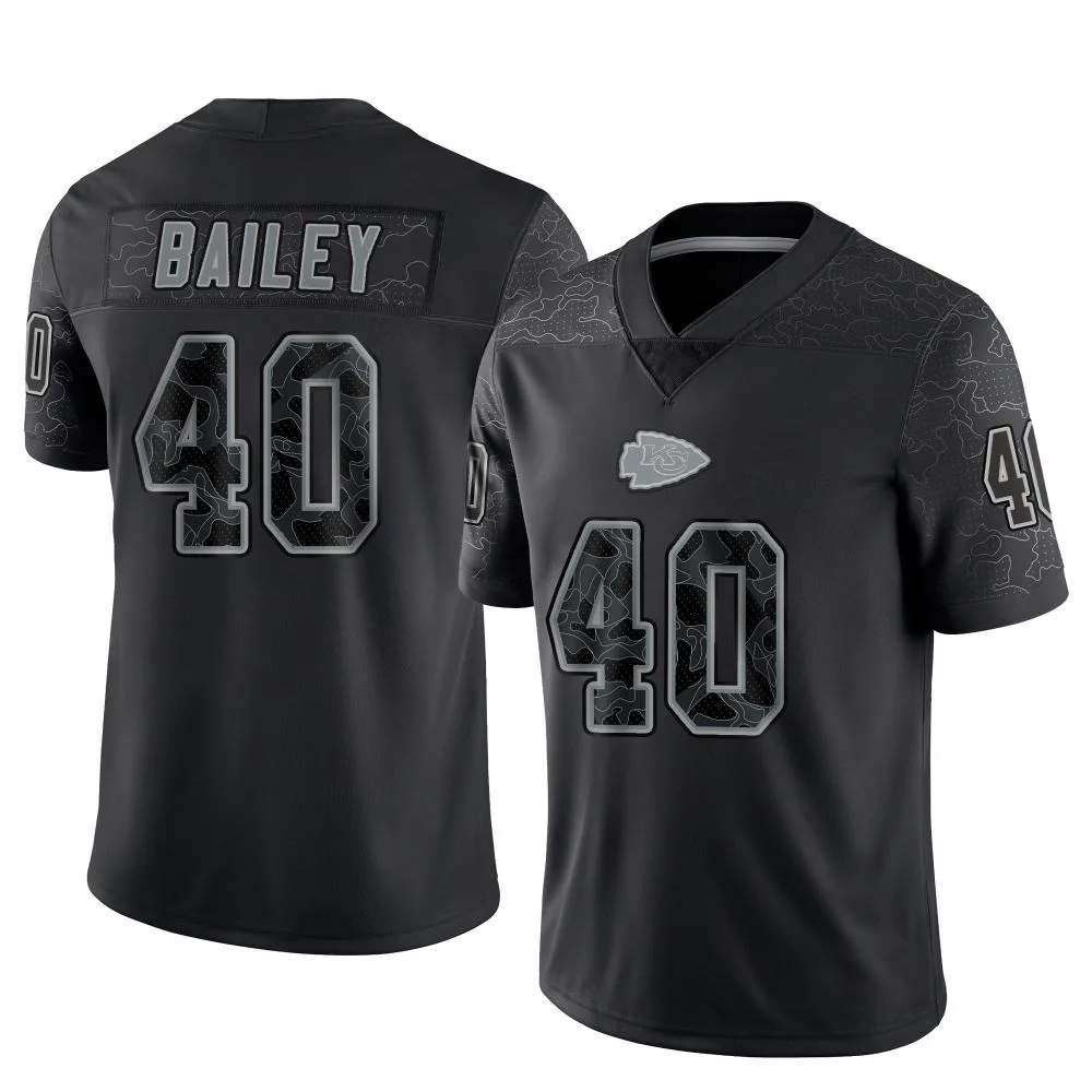Youth Kansas City Chiefs Emani Bailey Nike Reflective Limited Black Jersey Youth Kansas City Chiefs Emani Bailey Nike Reflective Limited Black Jersey