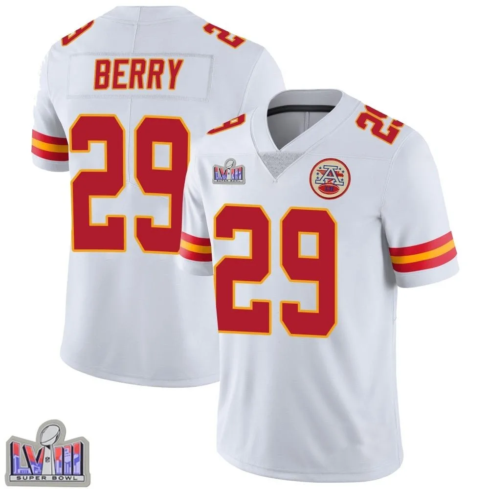 Men's Kansas City Chiefs Eric Berry Nike Vapor Untouchable Super Bowl LVIII Patch Limited White Jersey Men's Kansas City Chiefs Eric Berry Nike Vapor Untouchable Super Bowl LVIII Patch Limited White Jersey